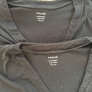 Four Frame Short Sleeve T-Shirts Women's Size Large: 2 Black, 1 White, 1 Camel